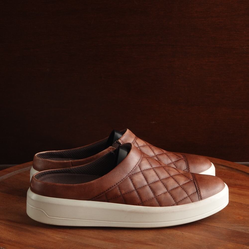 Ecco Mules Womens SZ EU 40 US 9-9.5 Brown Soft 9 II Leather Comfort Walking Shoe